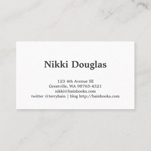 Blogger Visitekaartje (Achterkant)