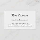 Blogger Visitekaartje (Achterkant)