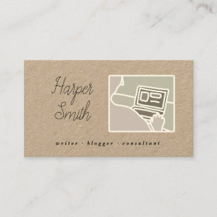 blogger visitekaartje rustige kraft paper writer b