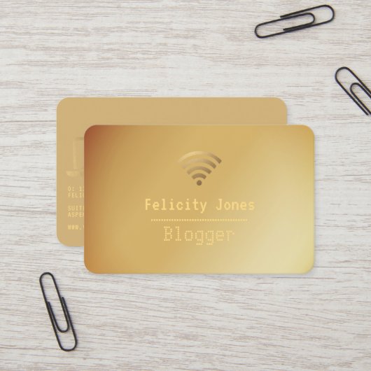 Blogger-Visitekaartje Visitekaartje (Voorkant / Achterkant in situ)