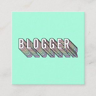 Blogger voor rendy mint green 3d-typografie vierkante visitekaartje