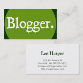Blogger White Lettering Visitekaartje (Voorkant / Achterkant)