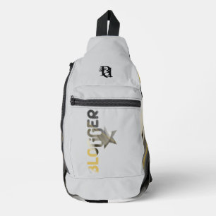 BLOGGER Witte schoudertas Trend Abstract Zwart Gou Sling Bag