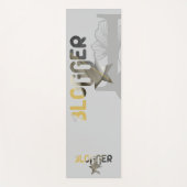 BLOGGER Yoga Mat Abstracte Kunst Zwart Wit Goud (Voorkant)