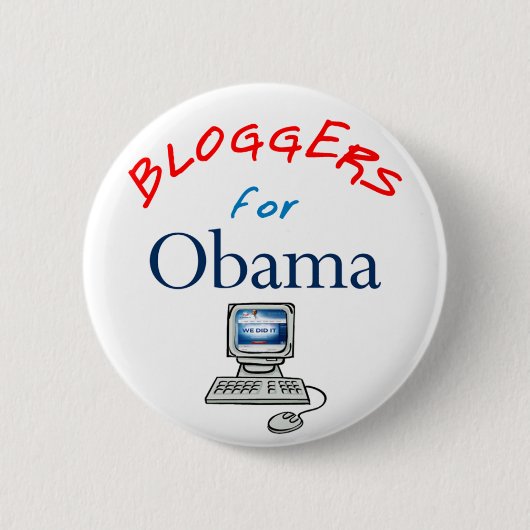 Bloggers voor Obama-Button Ronde Button 5,7 Cm (Voorkant)
