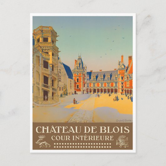 Blois castle France vintage Briefkaart (Voorkant)