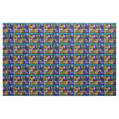 Blok abstract boven zwart stof (Fat Quarter)