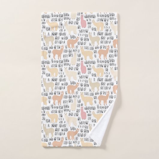 Blok Alpacas Pattern Bad Handdoek (Handdoek)