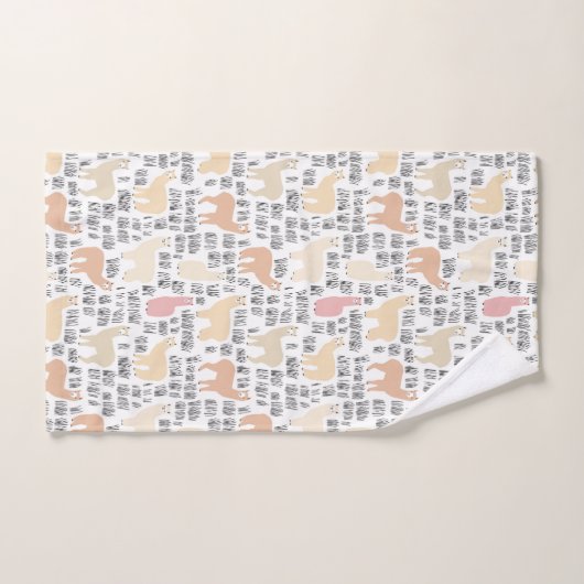 Blok Alpacas Pattern Bad Handdoek (Handdoek)