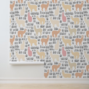Blok Alpacas Pattern Behang
