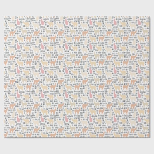 Blok Alpacas Pattern Cadeaupapier (Vlak)
