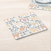 Blok Alpacas Pattern Kartonnen Onderzetters (Schuin)