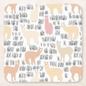 Blok Alpacas Pattern Kartonnen Onderzetters (Voorkant)