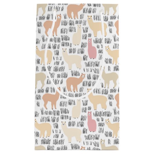 Blok Alpacas Pattern Klein Cadeauzakje (Voorkant)