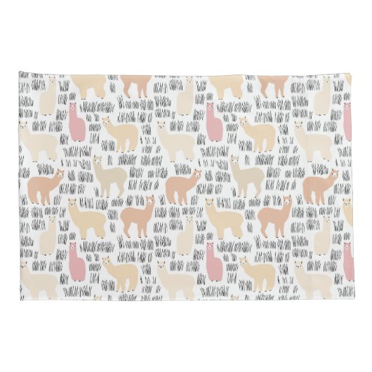 Blok Alpacas Pattern Kussensloop (Achterkant-Rechts)