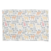 Blok Alpacas Pattern Kussensloop (Voorkant-Links)