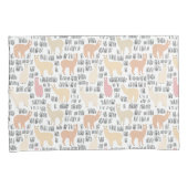 Blok Alpacas Pattern Kussensloop (Voorkant-Rechts)