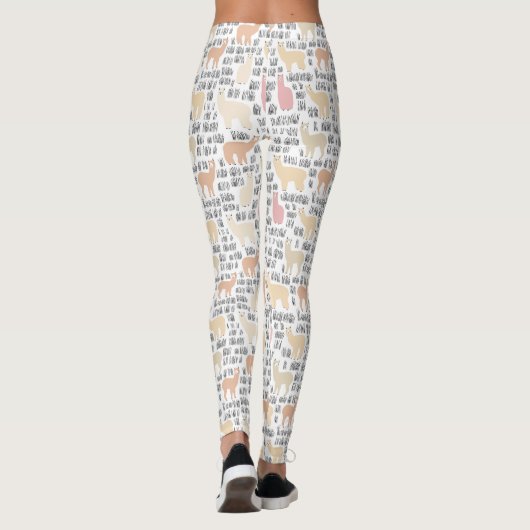 Blok Alpacas Pattern Leggings (Achterkant)