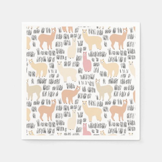 Blok Alpacas Pattern Servet (Voorkant)