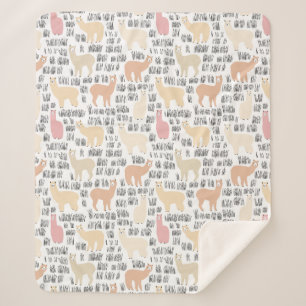 Blok Alpacas Pattern Sherpa Deken