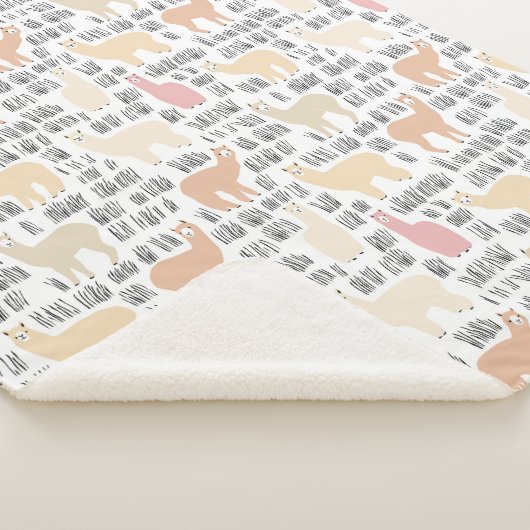 Blok Alpacas Pattern Sherpa Deken (3/4)