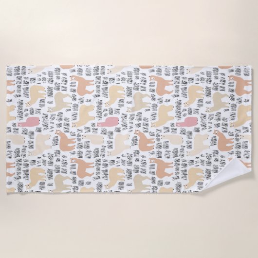 Blok Alpacas Pattern Strandlaken (Voorkant)