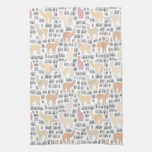 Blok Alpacas Pattern Theedoek (Verticaal)