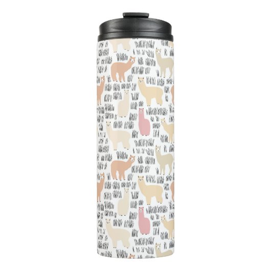 Blok Alpacas Pattern Thermosbeker (Voorkant)