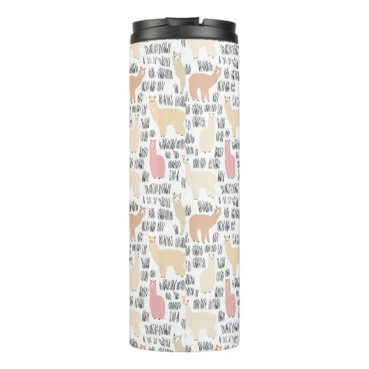 Blok Alpacas Pattern Thermosbeker (Achterkant)