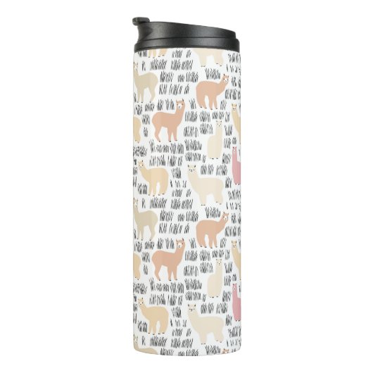 Blok Alpacas Pattern Thermosbeker (Geroteerd rechts)