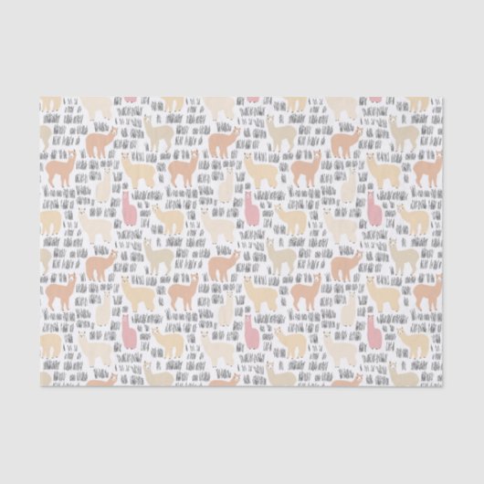Blok Alpacas Pattern Tissuepapier (Voorkant)