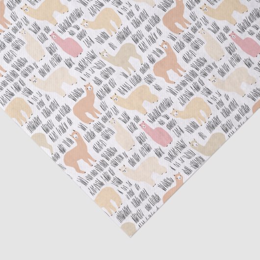 Blok Alpacas Pattern Tissuepapier (Detail)