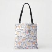 Blok Alpacas Pattern Tote Bag (Voorkant)