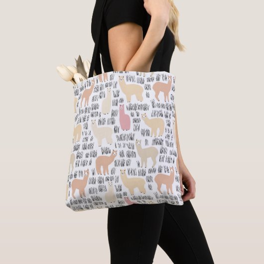 Blok Alpacas Pattern Tote Bag (Dichtbij)