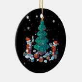 Blok baksteen gebouw figuur vrolijke kerst ma keramisch ornament (Rechts)