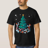 Blok baksteen gebouw figuur vrolijke kerst ma t-shirt (Voorkant)