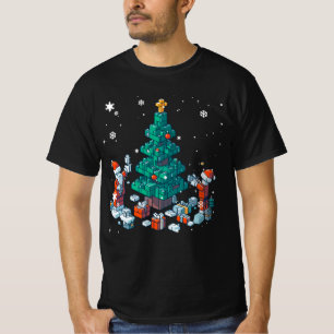 Blok baksteen gebouw figuur vrolijke kerst ma t-shirt