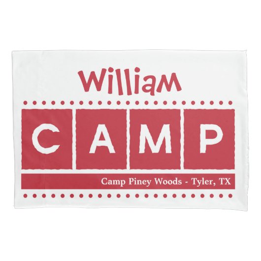 Blok CAMP Pillowcase - Red Kussensloop (Voorkant)