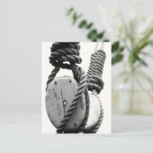 Blok en hendel van het oude zeilschip briefkaart (Staand voorkant)