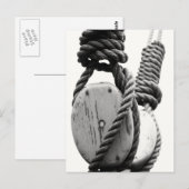 Blok en hendel van het oude zeilschip briefkaart (Voorkant / Achterkant)