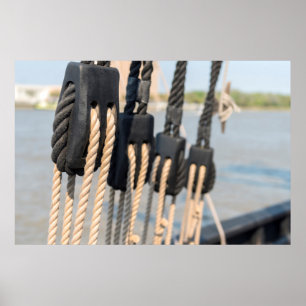 Blok en verpakking van een schip poster