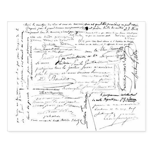 Blok Frans handschrift Rubberstempel (Afrduk)