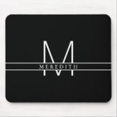 Blok Initiaal gesplitste monogram, persoonlijk zwa Muismat (Voorkant)