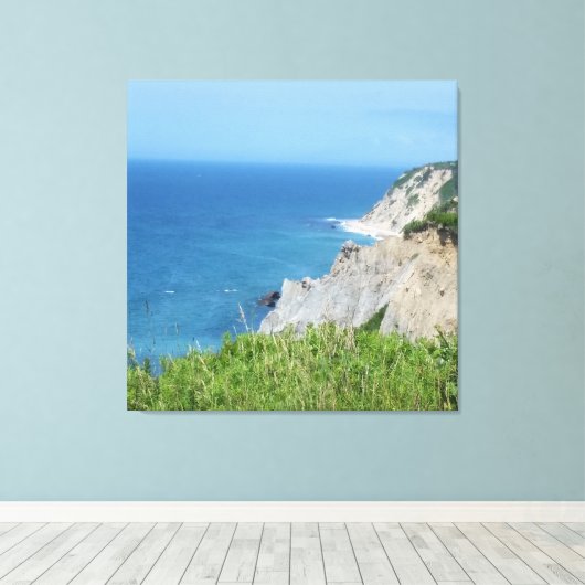 Blok Island Bluffs - Block Island, Rhode Island Canvas Afdruk (Insitu (Houten vloer))