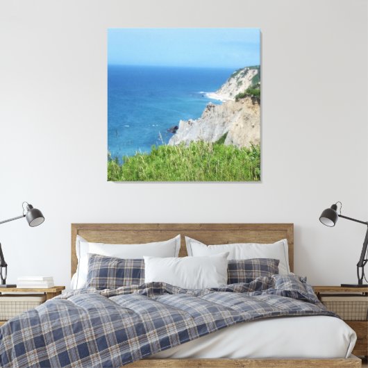 Blok Island Bluffs - Block Island, Rhode Island Canvas Afdruk (Insitu (Slaapkamer))