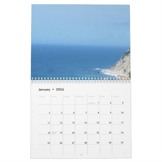 Blok Island Bluffs - Block Island, Rhode Island Kalender (Jan 2026)