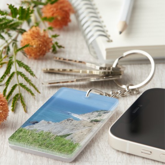 Blok Island Bluffs - Block Island, Rhode Island Sleutelhanger (Voorkant Rechts)