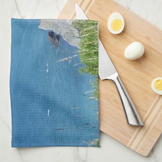 Blok Island Bluffs - Block Island, Rhode Island Theedoek (Quarter Fold)