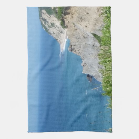 Blok Island Bluffs - Block Island, Rhode Island Theedoek (Verticaal)