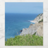 Blok Island Bluffs - Block Island, Rhode Island Wijn Etiket (Enkel label)